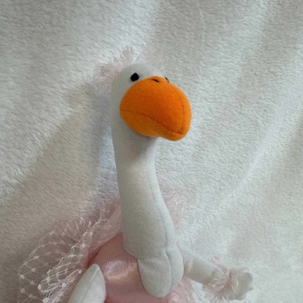 Russ Berrie Olivia Ostrich Ballerina Plush Pink Tutu White Bird 7419